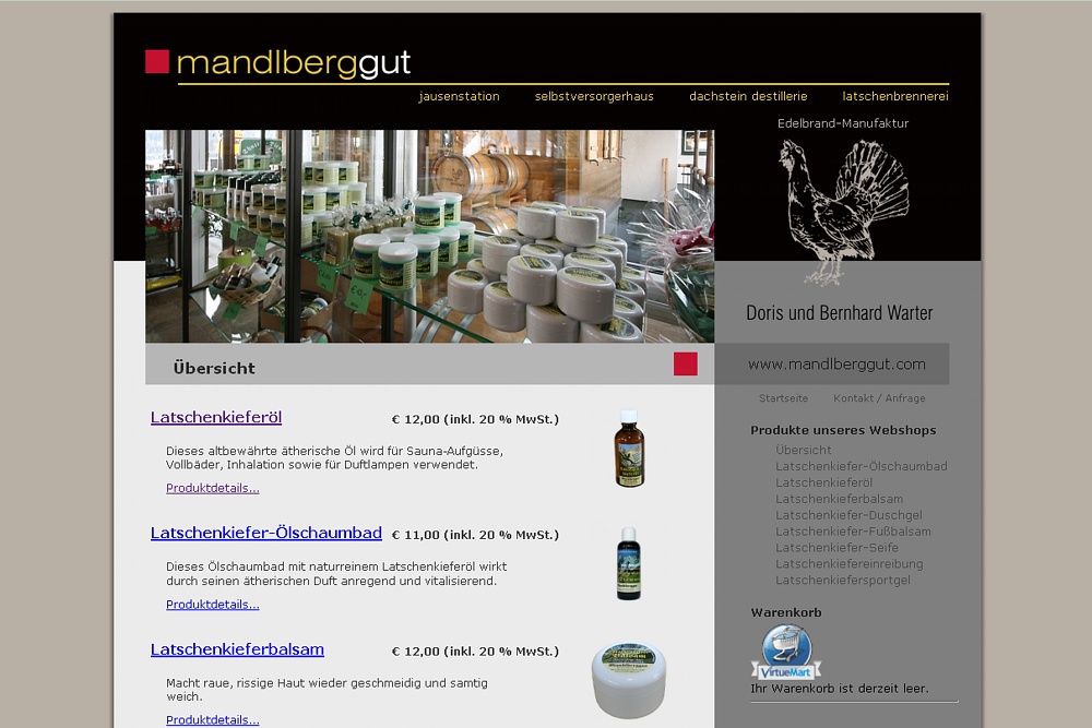 Screenshot mandlberggut.com/web-shop