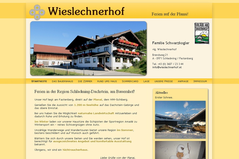 Screenshot wieslechnerhof.at
