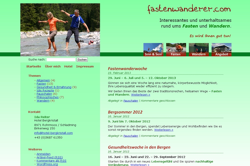 Screenshot fastenwanderer.com
