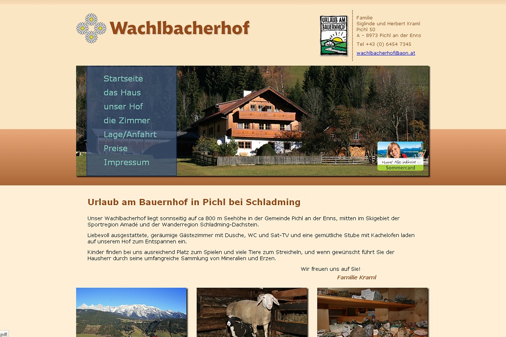 Screenshot wachlbacherhof.at