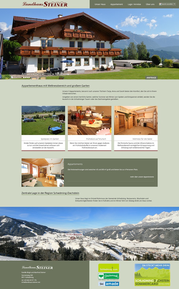 Screenshot landhaus-steiner.net